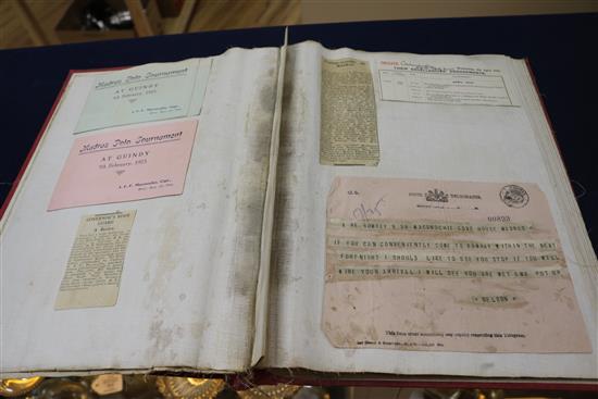 An autograph book: Baden Powell, Lawrence Oliver, etc. and a scrap book from India - Bombay